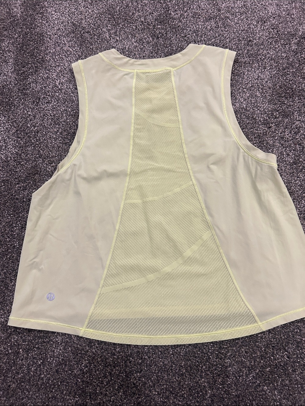 lululemon athletica Pale Yellow Mesh-Back Athletic Tank